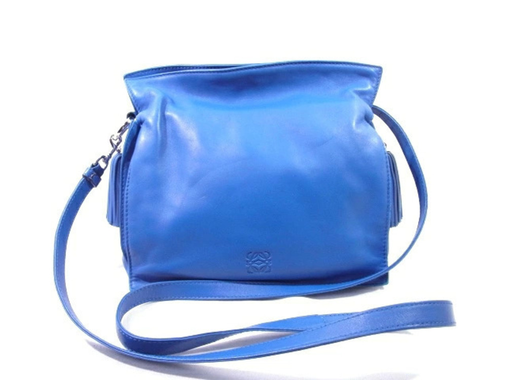 Loewe Shoulder Bag Flamenco Calfskin Blue